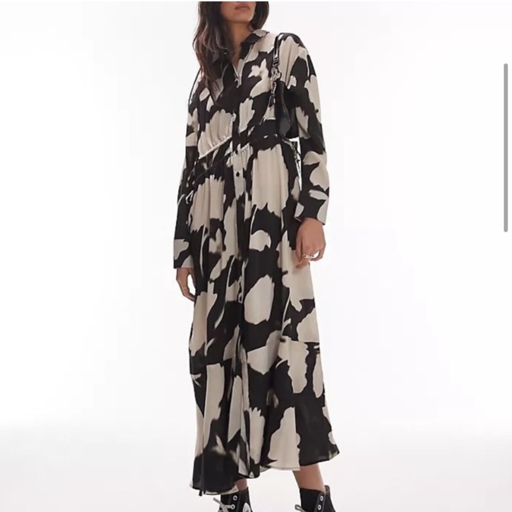 Gorgeous black and cream floral Top Shop dress. NWT, discounted shipping!